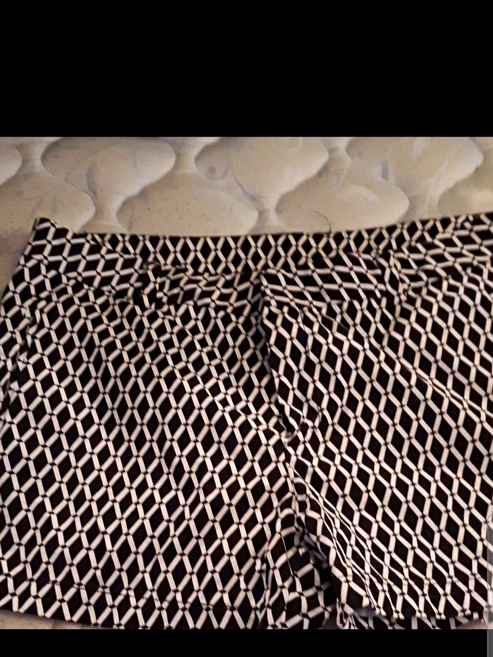 STYLUS Black and White Lattice Print  Shorts